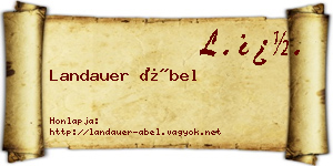 Landauer Ábel névjegykártya